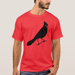 Preto cardinal do t-shirt do pássaro