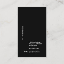 Preto & cartão de visita do vertical de