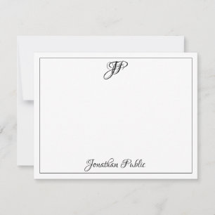 Preto clássico do modelo do monograma do texto da