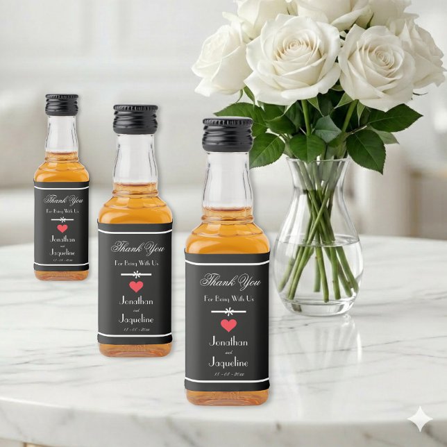 Preto com Branco Casamento Clássico 'Obrigado' Min (The design works for multiple settings, from dark to light. Helps bring a special vibe to your party)