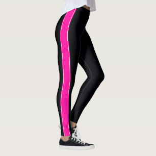 Preto com Leggings de cor-de-rosa-neon