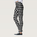 Preto com leggings de padrão de Bolinhas brancas<br><div class="desc">Pernas pretas com bolinhas brancas. Leggings de bolinhas expressivas para pessoas,  figurinos e festas em moda divertida.</div>
