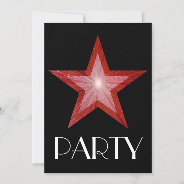 Preto convite do Partido Red Star (Frente)