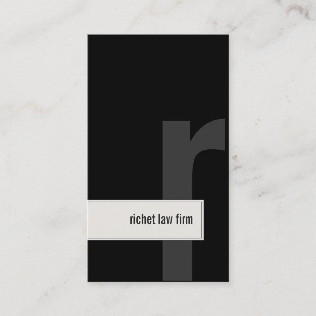 Preto corajoso do monograma do cartão de visita do (Frente)