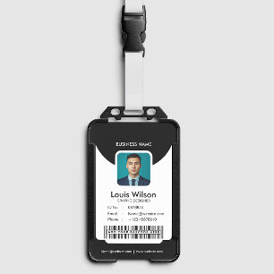 Preto   Crachá de Identificação de Funcionário Per