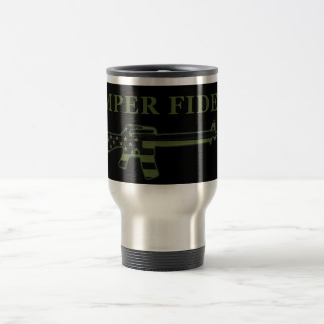 Preto da caneca de viagem de Semper Fidelis M16 (Centro)