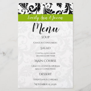 Preto Damak suga Monograma Apple Menu Verde