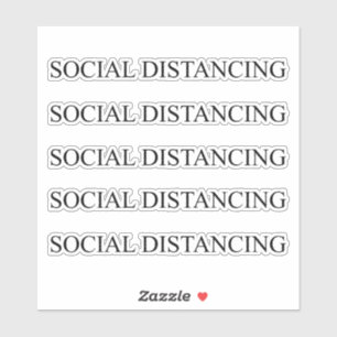 Preto "distanciamento social" - 5 adesivos por fol