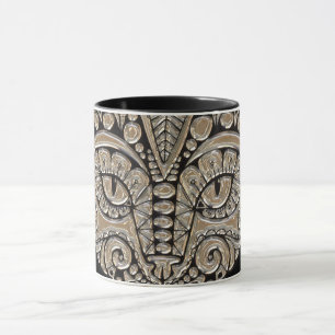 Preto do art deco e caneca do gato do ouro