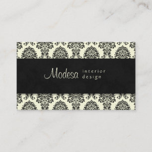 Preto do creme do design de interiores do cartão