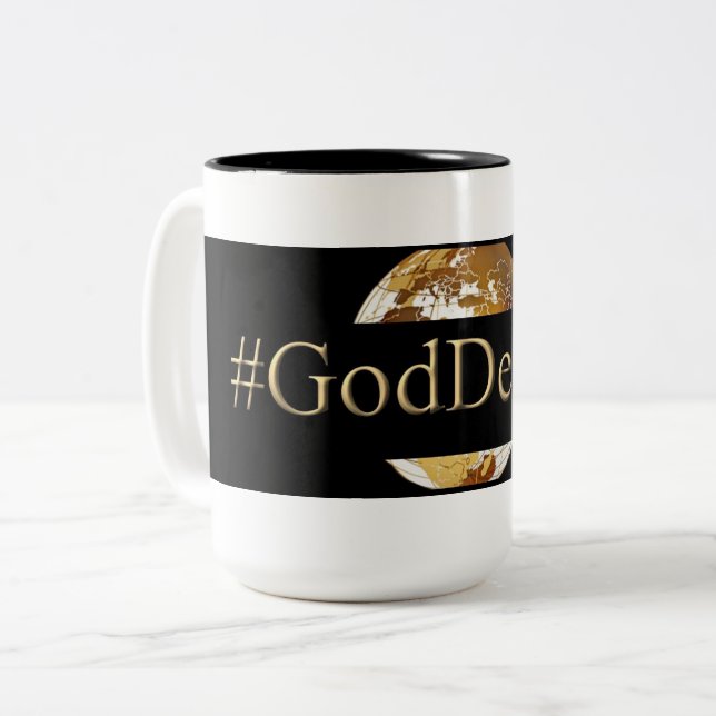 Preto do #GODDEEPER (TM) caneca do Dois-Tom de 15 (Frente Esquerda)