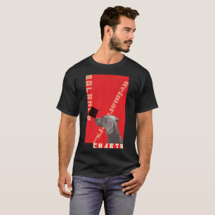 PRETO DO T-SHIRT DE S DOS HOMENS VERMELHOS DO