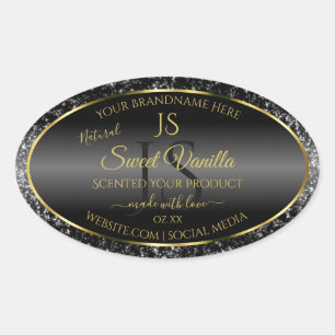 Preto Dourado com Etiquetas de Produto de Iniciais