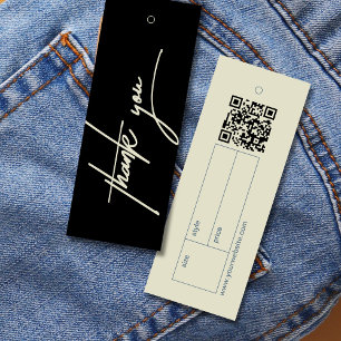 Preto e Amarelo Simples Obrigado Etiqueta de Preço