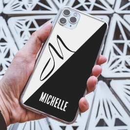 Preto e branco clássico com monograma dividido