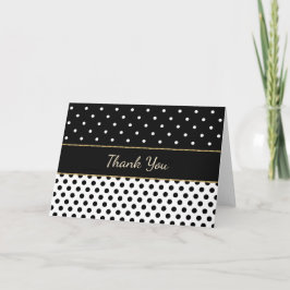 Preto e branco com Cartões de agradecimentos Doura