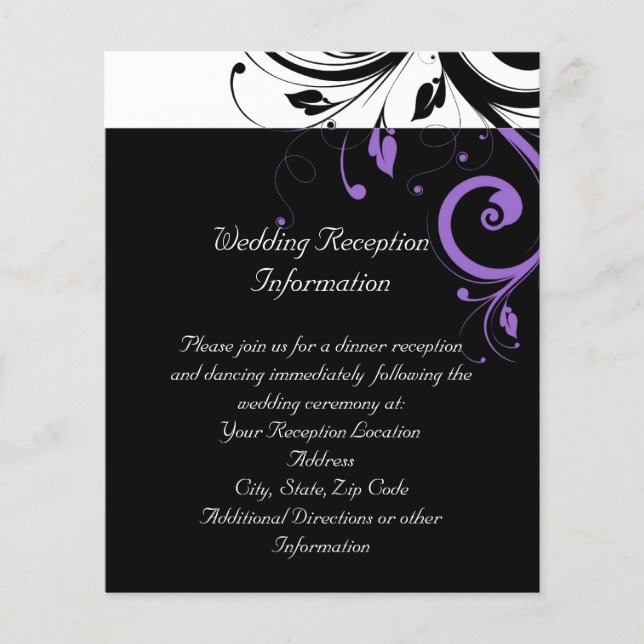 Preto e Branco com Ênfase de espiral roxa (Frente)