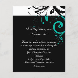 Preto e branco com espiral reversa do teal