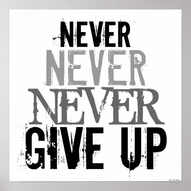 Preto e branco nunca desiste do Poster de Arte (Frente)