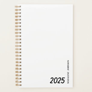Preto e Branco Personalizado Datado Meu Planejador