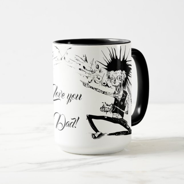 Preto e Branco, Zumbi, Caneca do Dia dos Pais (Frente Esquerda)