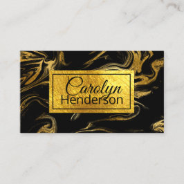 Preto e cartão de visita marmoreado ouro