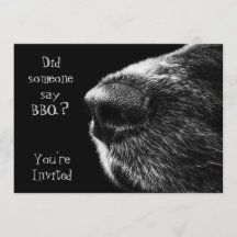 Preto e cinza do nariz de cão do convite do