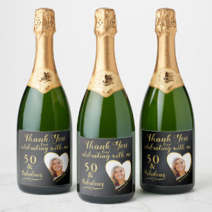 Preto e Dourado 50 e Fabuloso Aniversário Obrigado