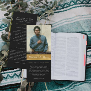 Preto e Dourado   Cartão de Oração Fotográfico Fun