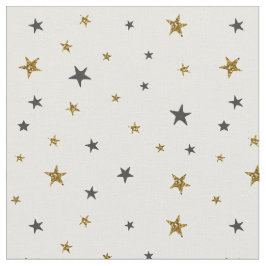 Preto e ouro Stars o tecido