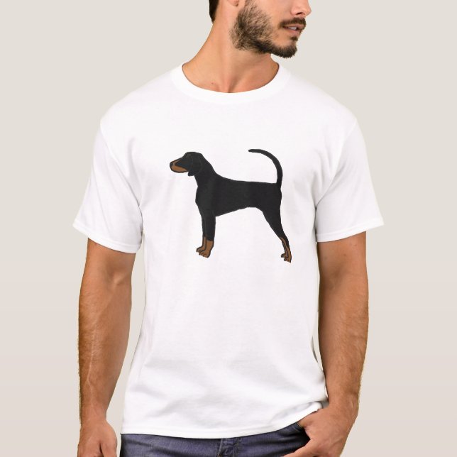 Preto e t-shirt do Coonhound de Tan (Frente)