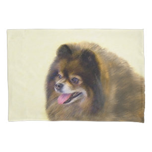 Preto e Tan de Pomeranian que pintam a arte