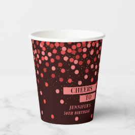 Preto e Vermelho Confetti aplaude as taças de pape