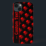 Preto e Vermelho - Maleta com Padrão de Crânio com<br><div class="desc">Capa de telefone do padrão crânio e bósforos em preto e vermelho com campo de texto editável. Disponível para Galaxy,  iPhone,  iPad e outros estilos populares de smartphone e tablet.</div>