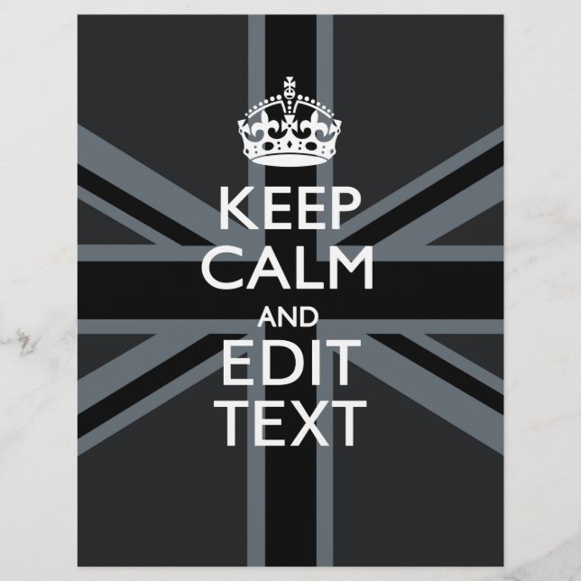 Preto em Preto Mantenha Calmo Tomada Personalizada (Frente)