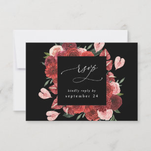 Preto Floral Vermelho com Refeição RSVP