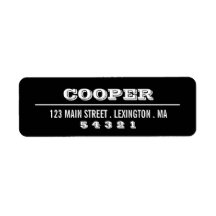 Preto Gráfico Moderno Negrito | Etiqueta de endere