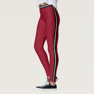 Preto Lado Branco Lado Vermelho Leggings Escolhe C