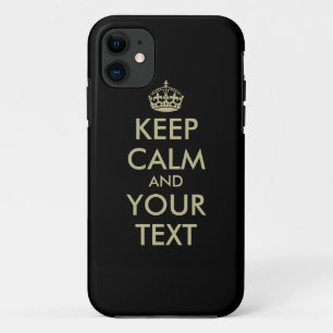 Preto Mantenha calma capas de iphone Cartas fals