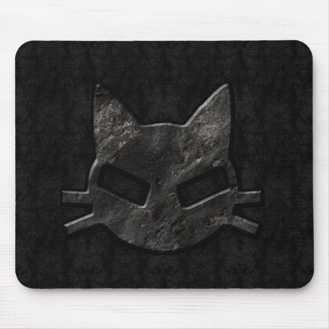 Preto mau Mousepad gótico do gatinho (Frente)