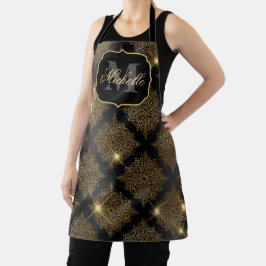 Preto Metálico e Dourado Glitter Glam Filigrana