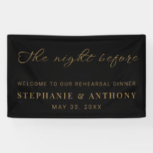 Preto Minimalista e Dourado A Noite Antes do Casam