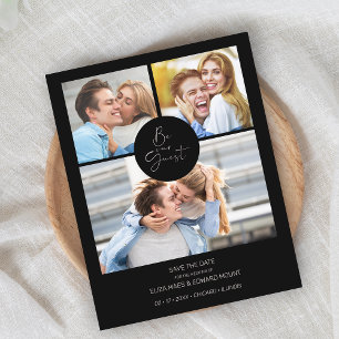 Preto Minimalista Seja nosso casamento de 3 fotos