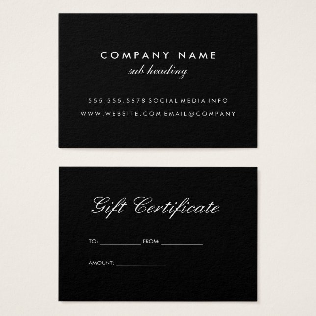 Preto Minimalista Simples (Frente & Verso)