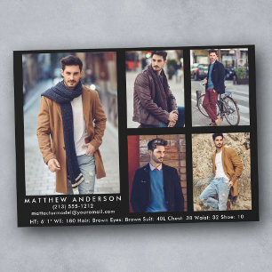 Preto modelo do cartão dos comp(s) do ator - 5