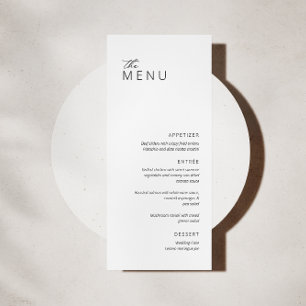 Preto Moderno Minimalista Cartão de Menu de Casa