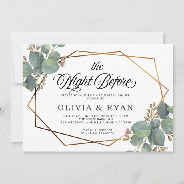 Preto na noite anterior ao convite do geo eucalipt (Frente)