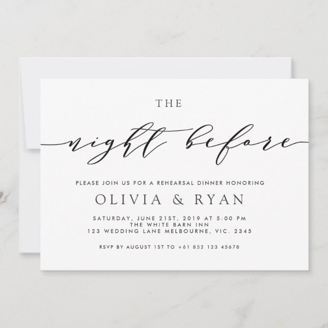 Preto na noite antes do convite (Frente)