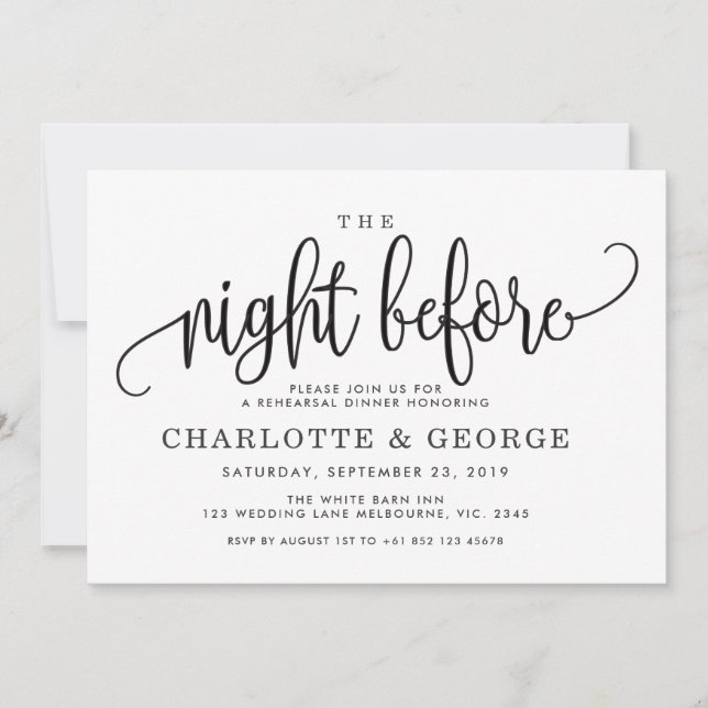 Preto na noite antes do convite (Frente)