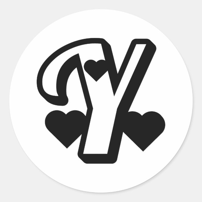 preto, negro, corajoso, sable, letra Y autocolante (Frente)